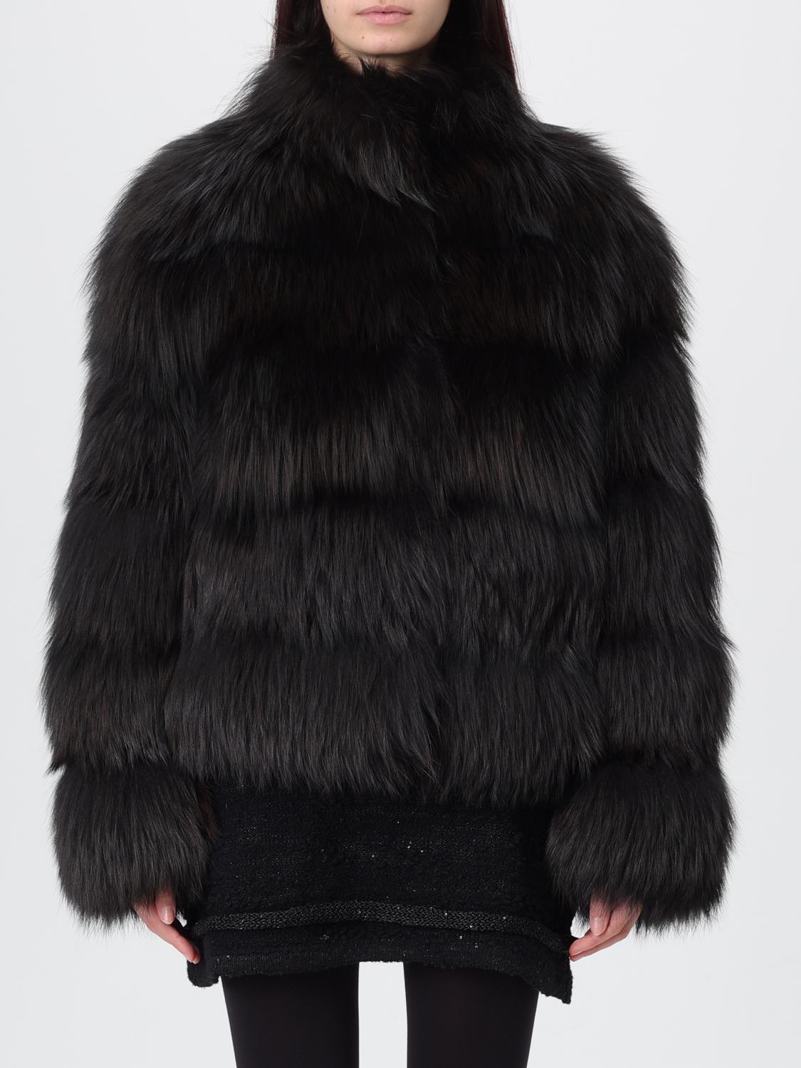 Simonetta Ravizza Fur Coats Woman Color Dark In Black