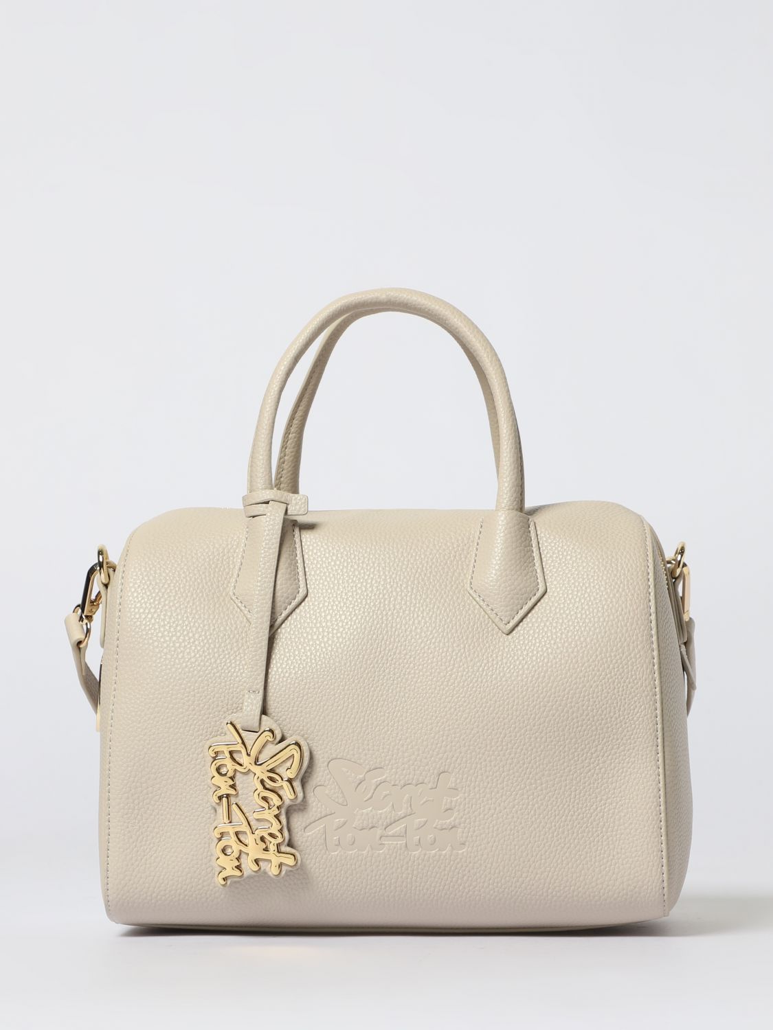 Secret Pon-pon Shoulder Bag Woman Color Cream In White