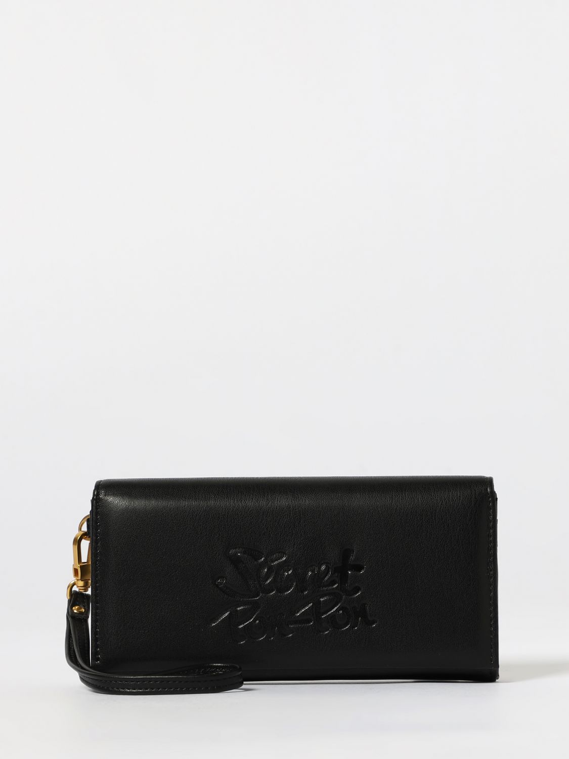 Secret Pon-pon Clutch  Woman Color Black In Black