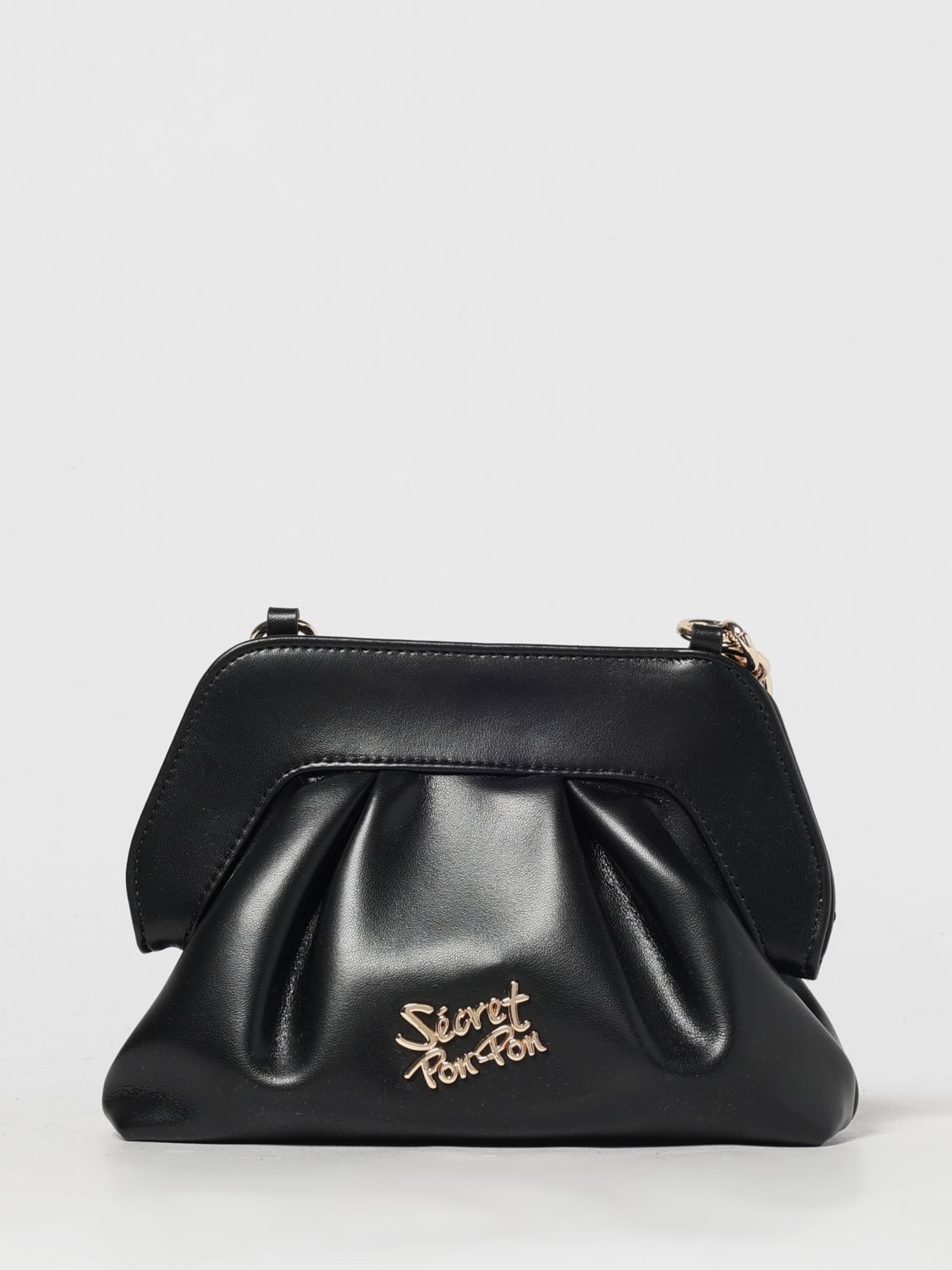 Secret Pon-pon Clutch  Woman Color Black In Black