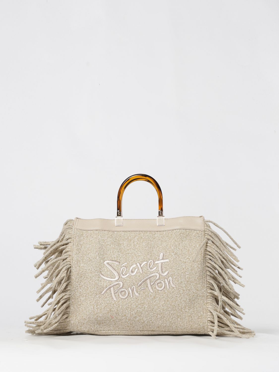 Secret Pon-pon Shoulder Bag  Woman Color Cream In Neutral