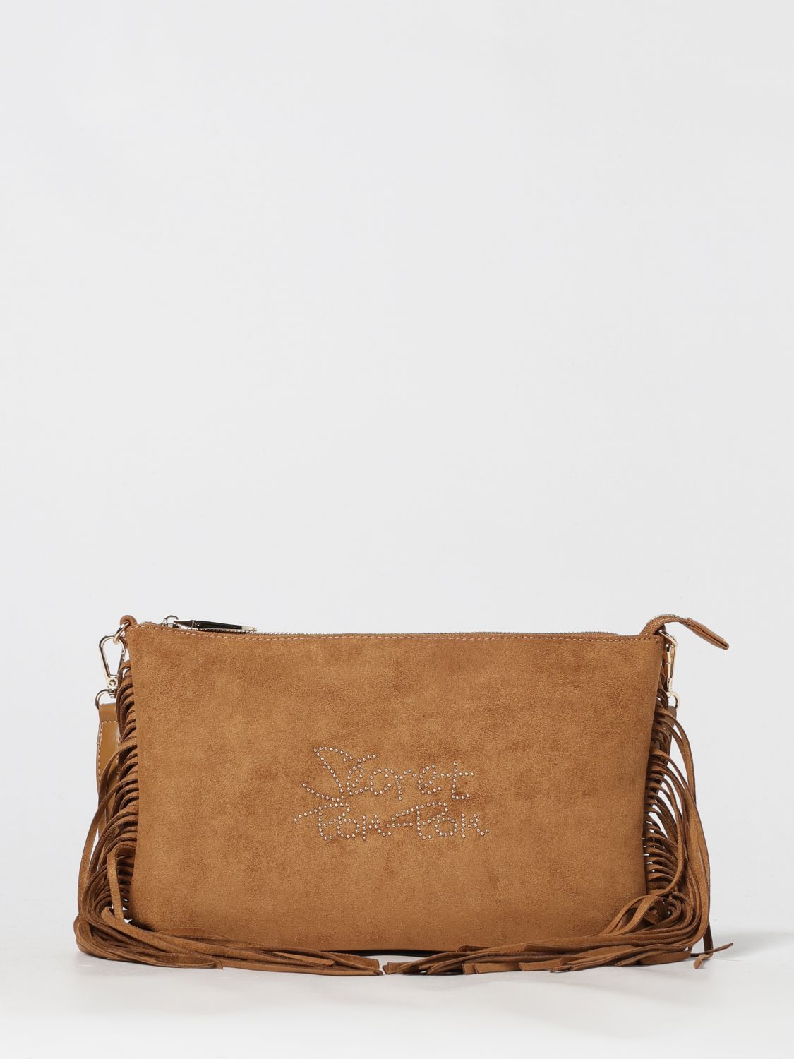 Secret Pon-pon Crossbody Bag  Woman Color Leather In Brown