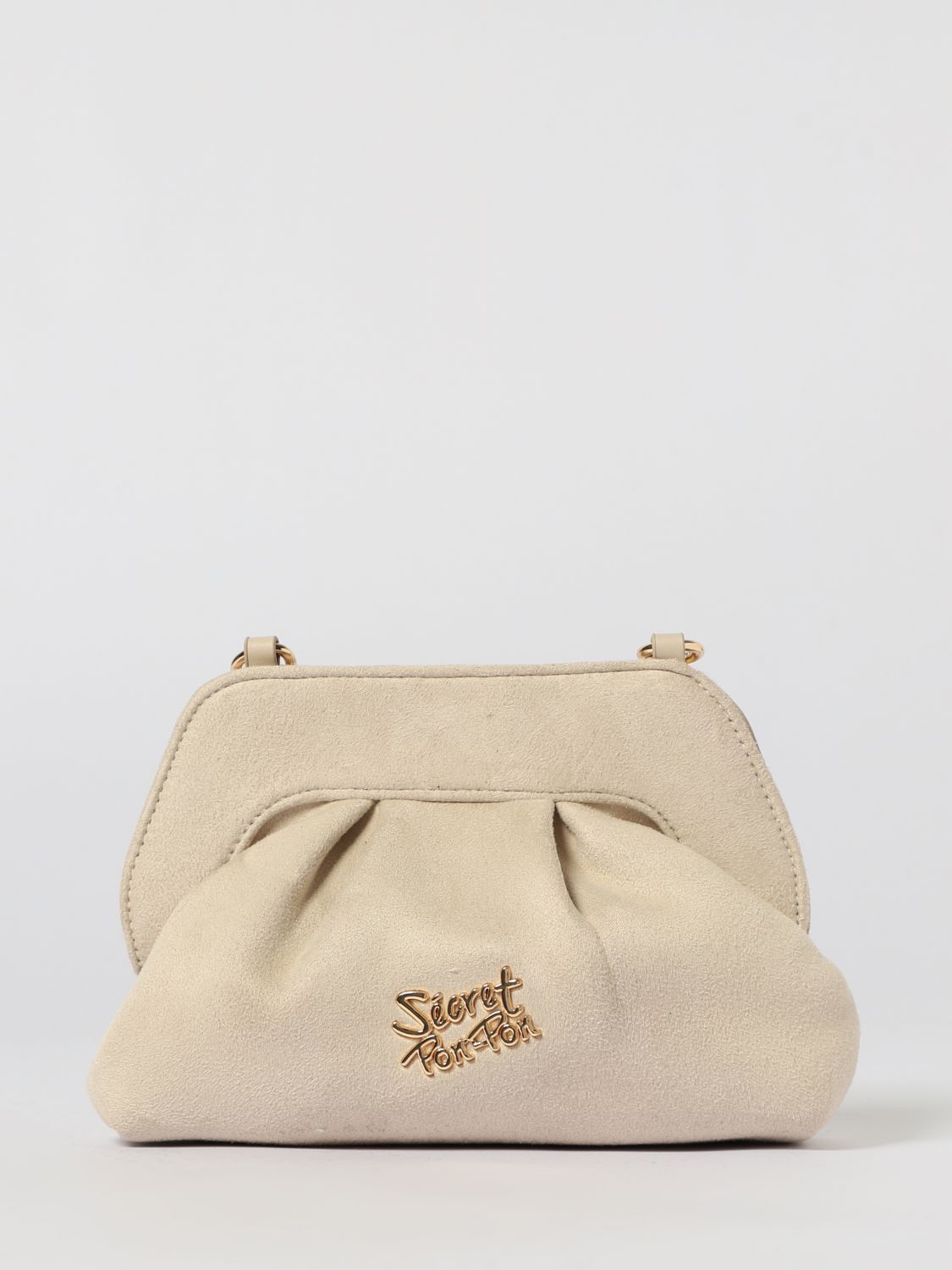 Secret Pon-pon Shoulder Bag Woman Color Cream In Neutral