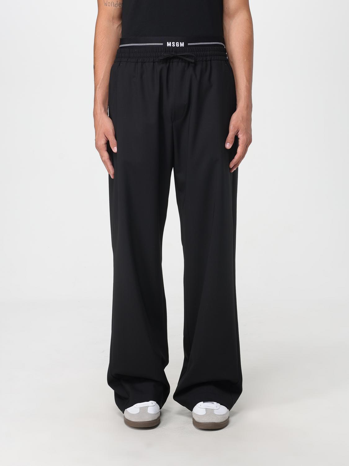 Msgm Wool Blend Pants In Black
