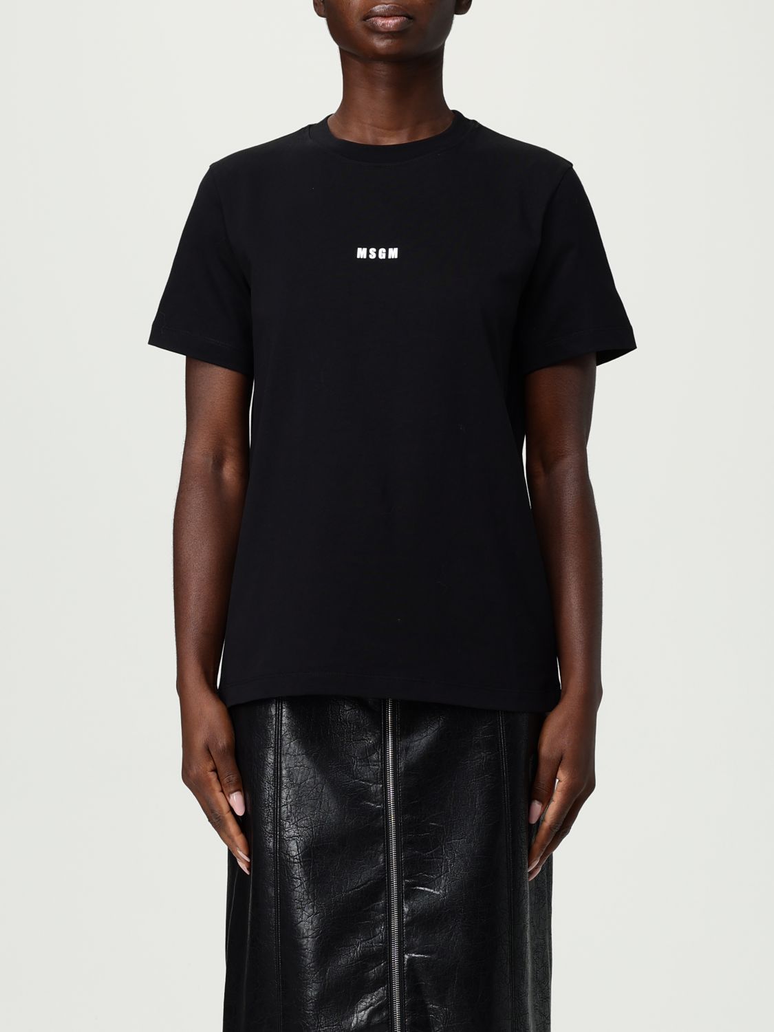 Msgm Logo Print Short-sleeved T-shirt In Black