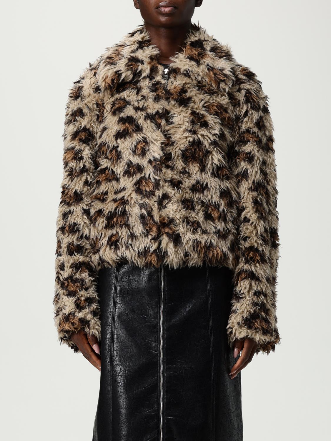 Msgm Leopard Bomber Jacket Clay In Animal Print
