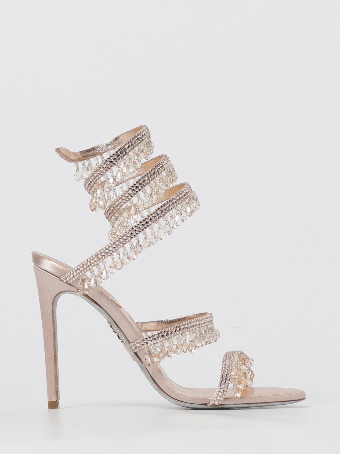 René Caovilla Heeled Sandal Rene Caovilla Woman Color Pink In Gold