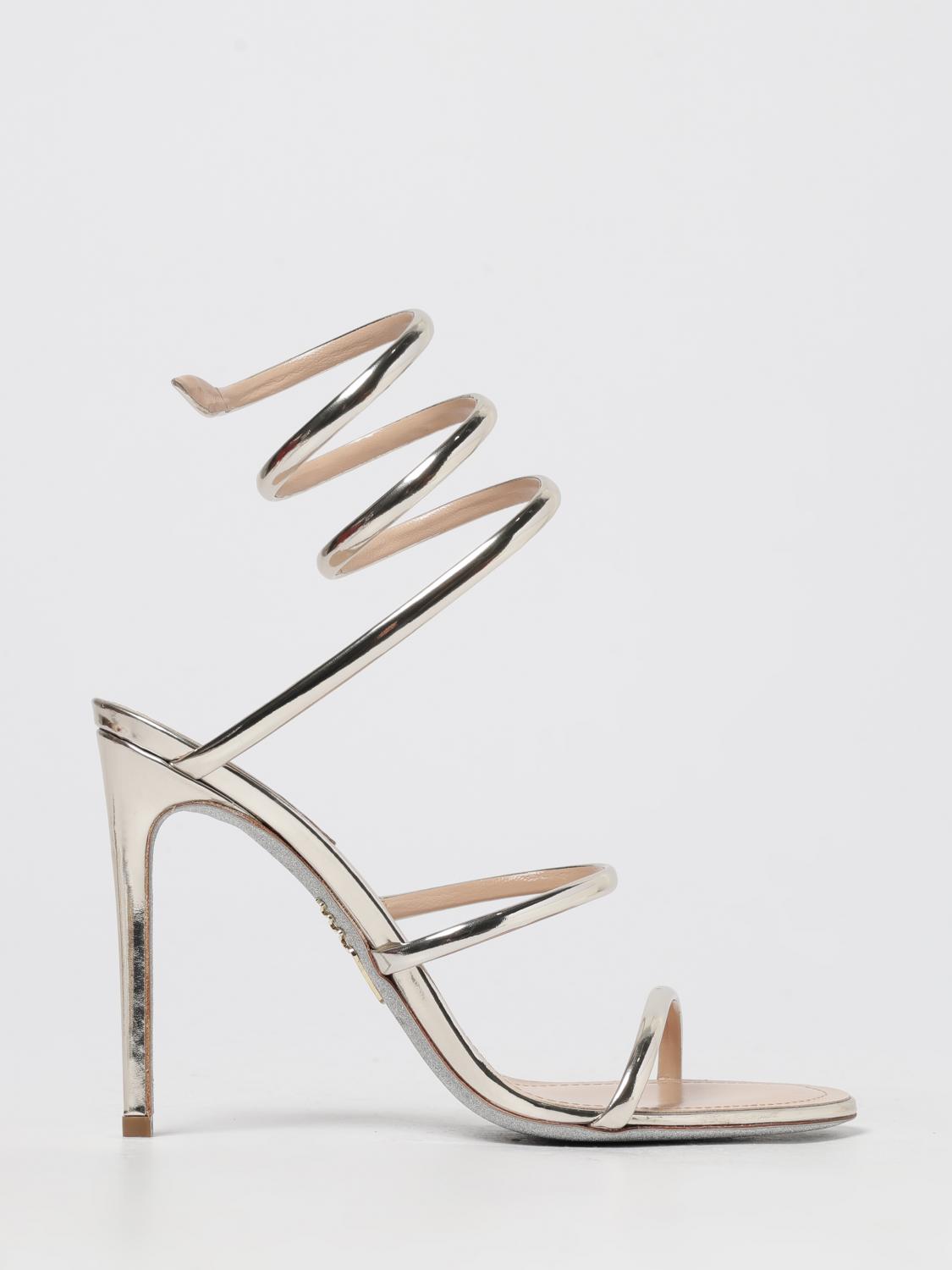 René Caovilla Heeled Sandal Rene Caovilla Woman Color Platinum In Silver