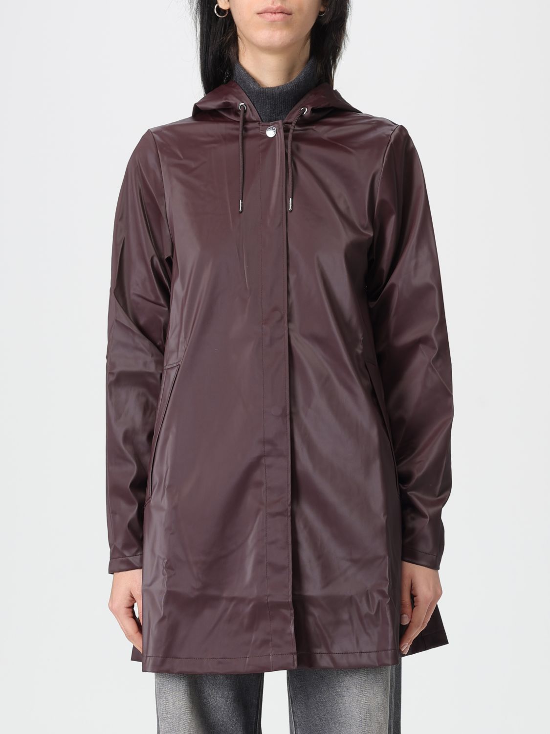 Rains Jacket Woman Color Burgundy