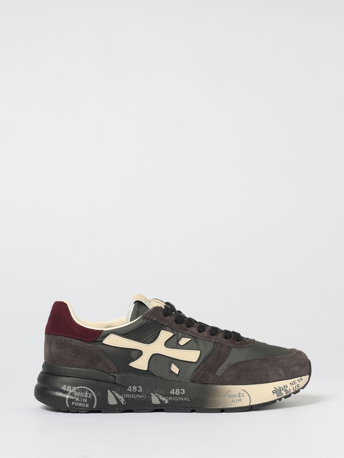 Premiata Casual Low Top Sneakers With Suede Accents In Black