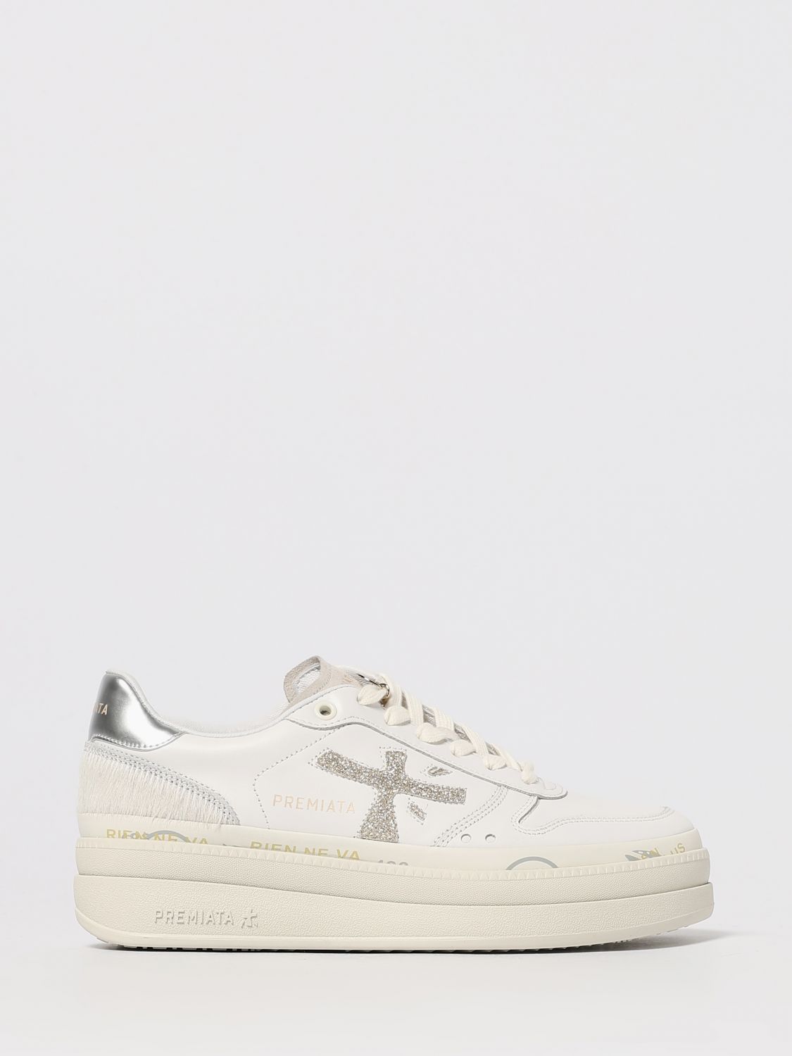 Premiata Panelled Sneakers In White