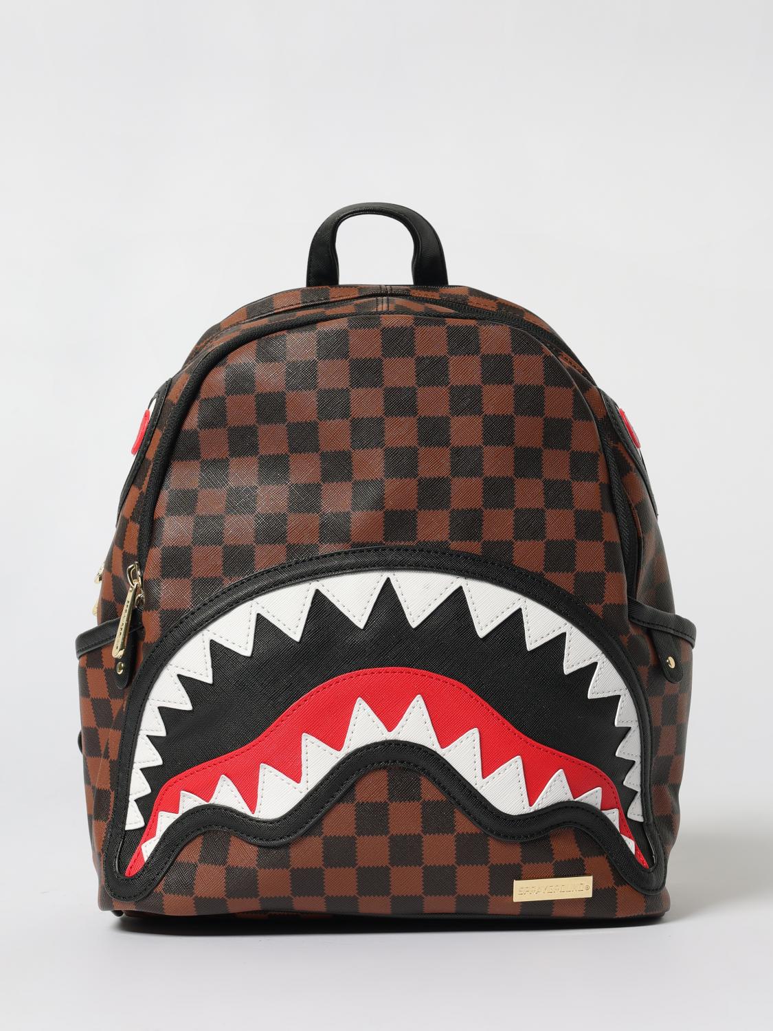 Sprayground Kids Sawtooth Sharks In Paris Savage Backpack In Brown