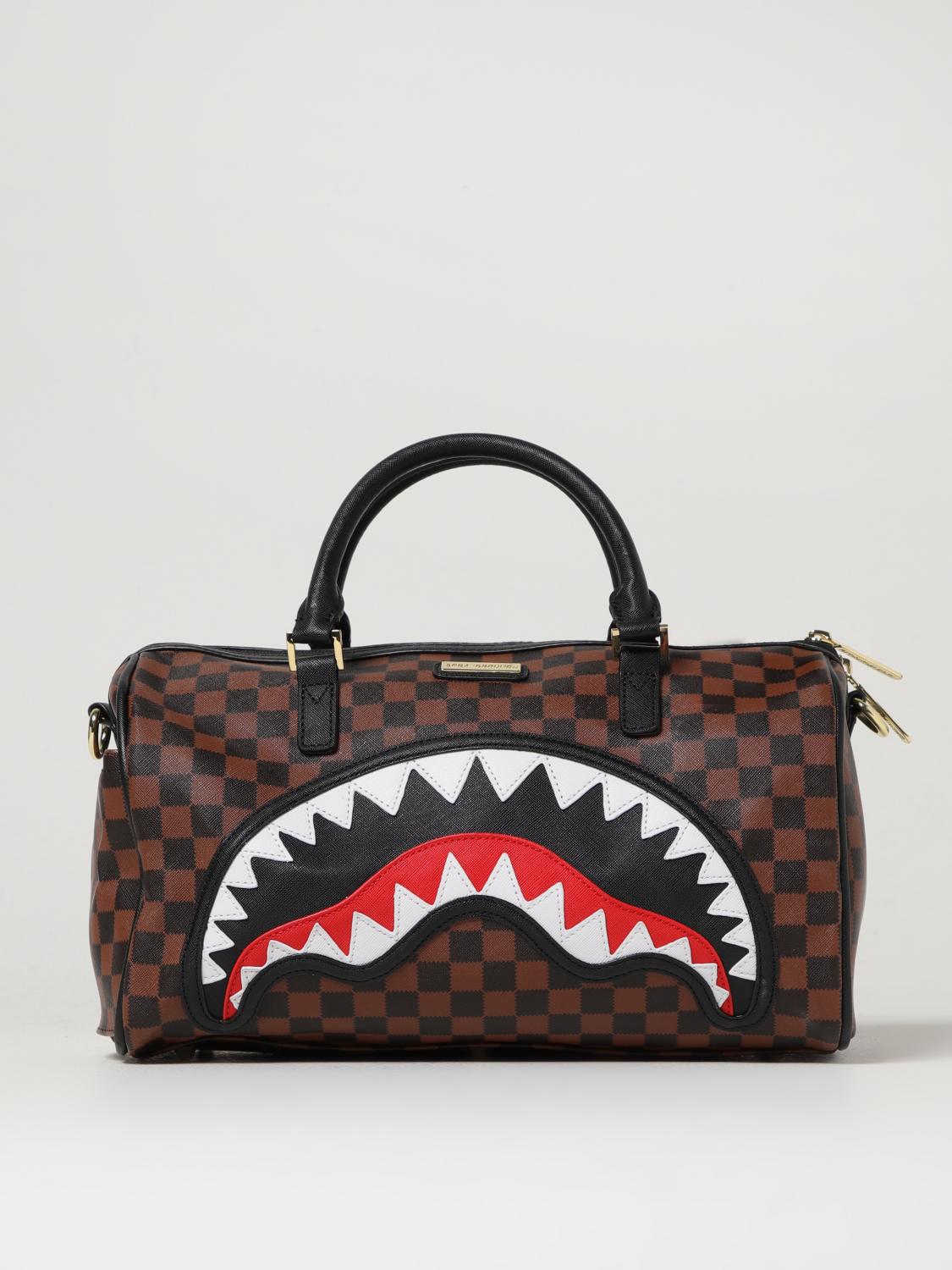Sprayground Sawtooth Sharks In Paris Mini Duffle In Brown