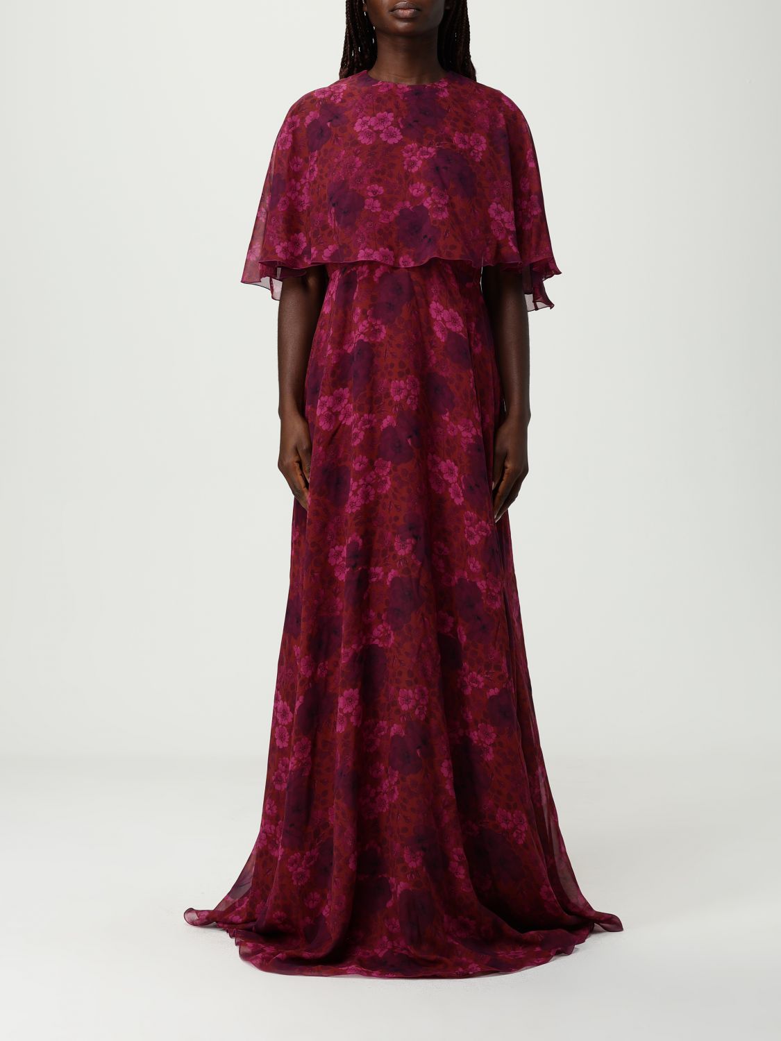 Giambattista Valli Floral-print Silk Maxi Dress In Multi