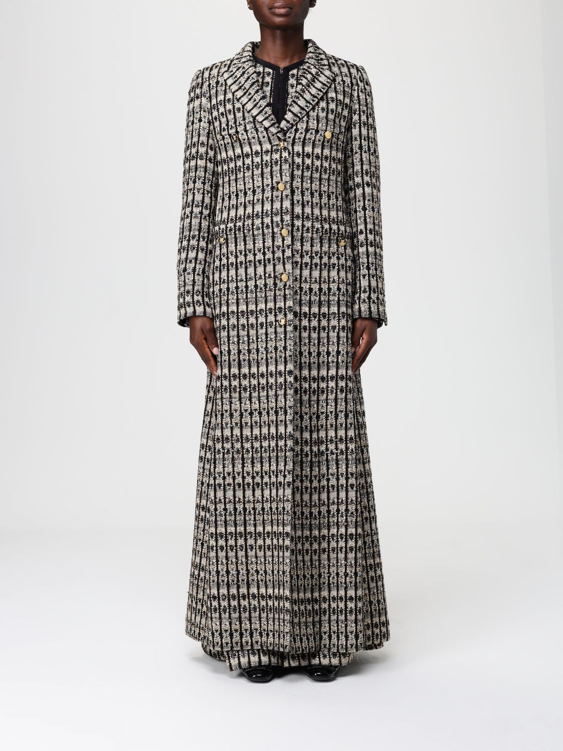 Giambattista Valli Coat Woman Color Black In Gray