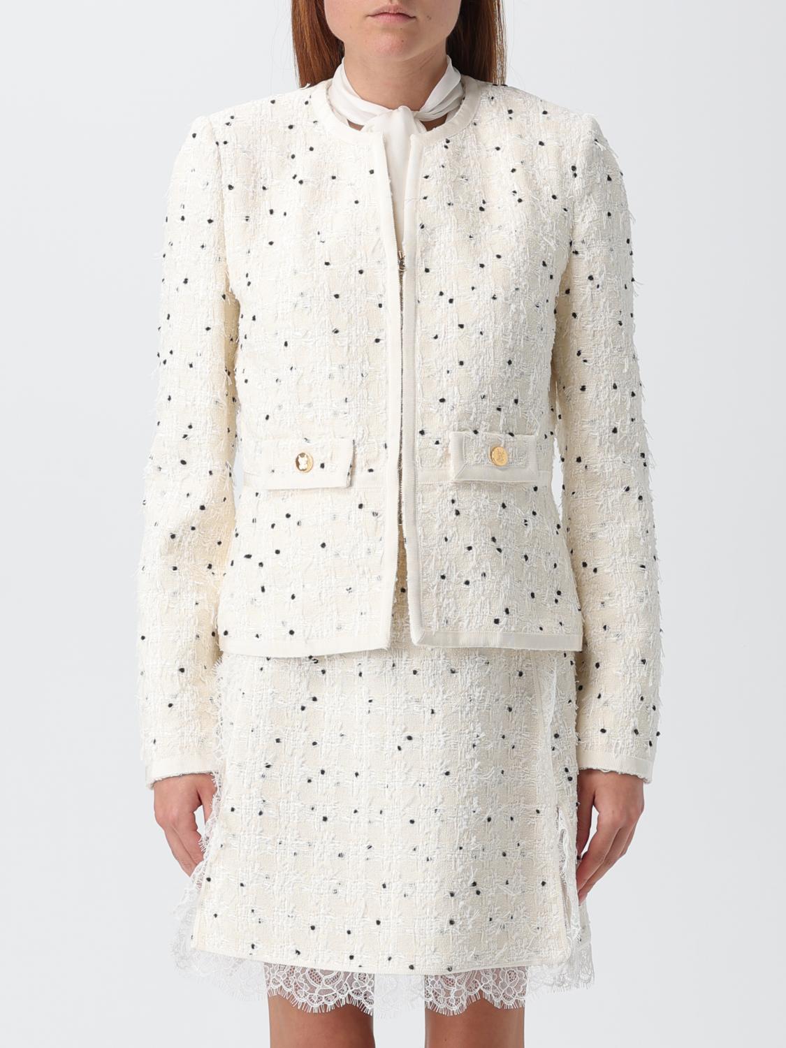 Giambattista Valli Polka Dot Tweed Jacket In Neutral