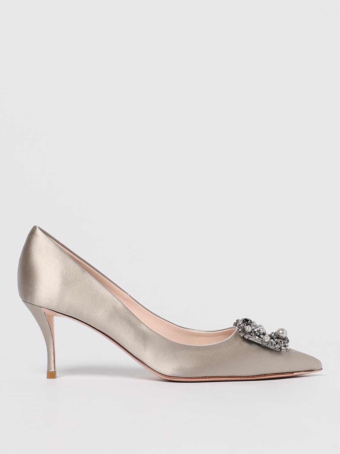 Roger Vivier Efflorescence Pumps In Satin In Silver