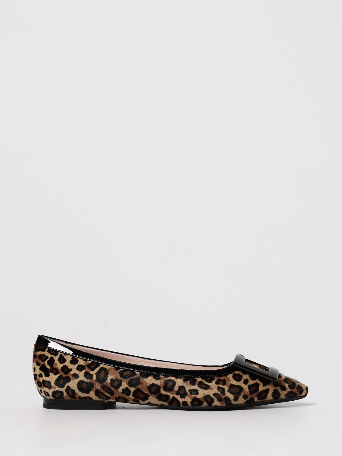 Roger Vivier Gommettine Ballerina Leopard Print Pony Skin In Brown