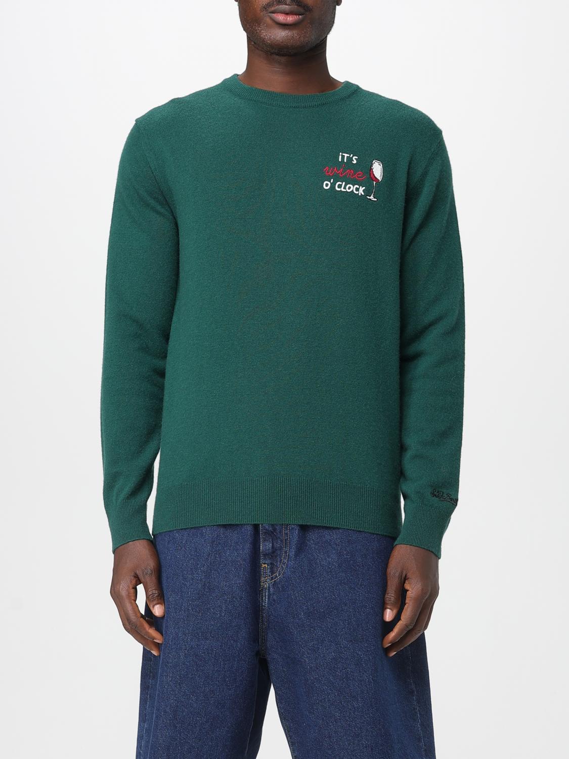 Mc2 Saint Barth It' Wine O' Clock Wool And Cashmere Blend Sweater In Green