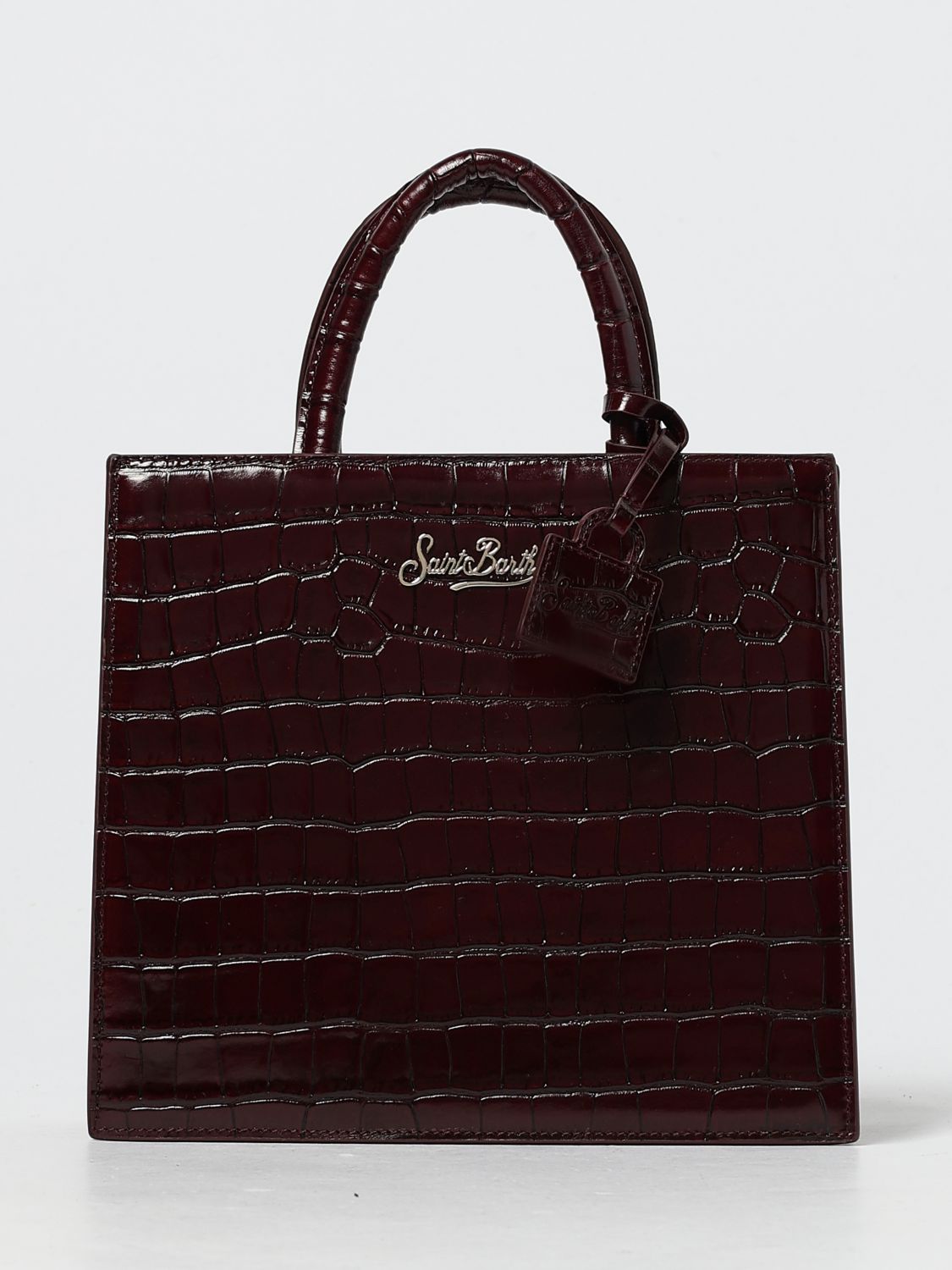 Mc2 Saint Barth Bag Shop Bah Mini Crocodile Effect In Burgundy