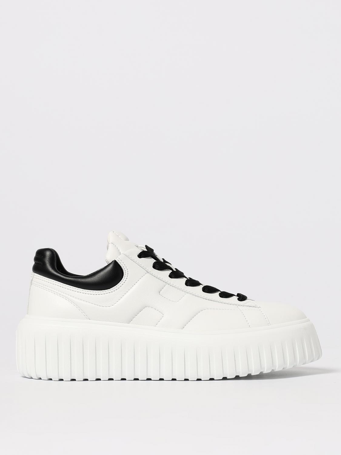 Hogan H-stripes Leather Sneakers In White