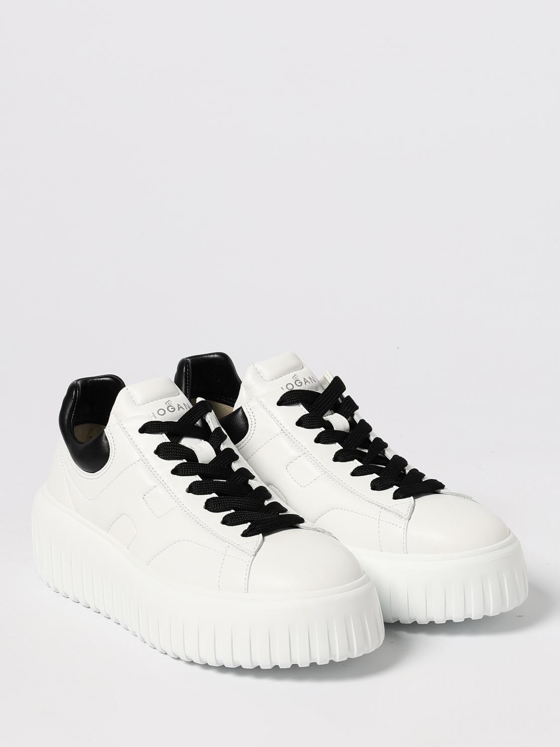Hogan H-stripes Leather Sneakers In White