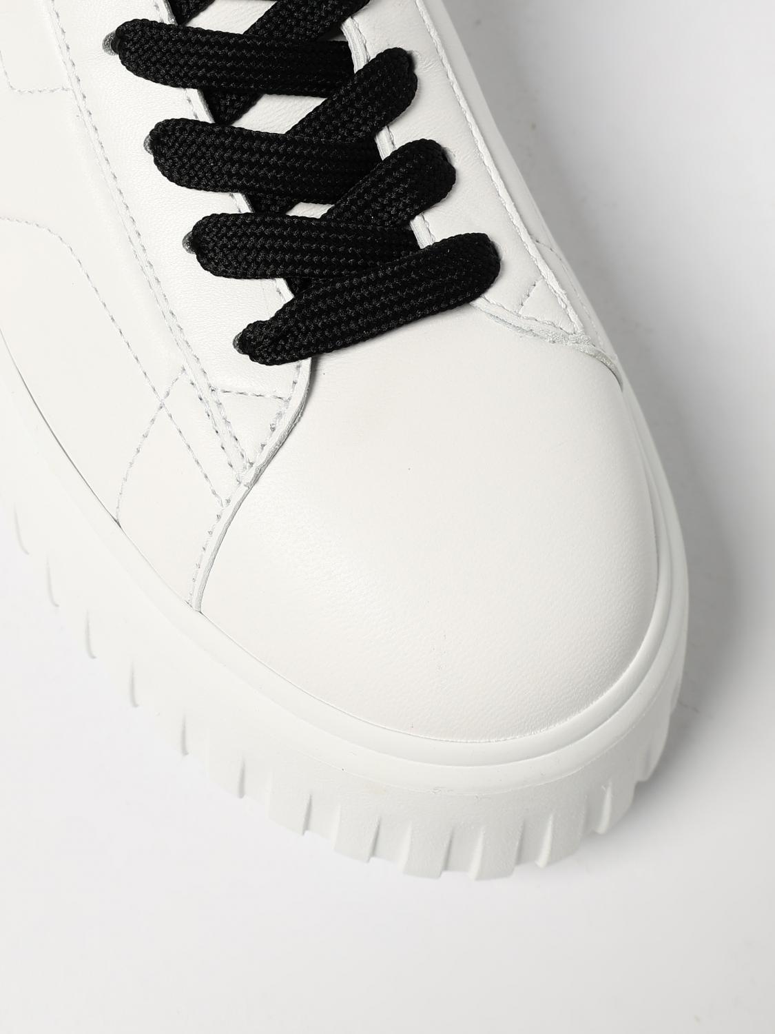 Hogan H-stripes Leather Sneakers In White