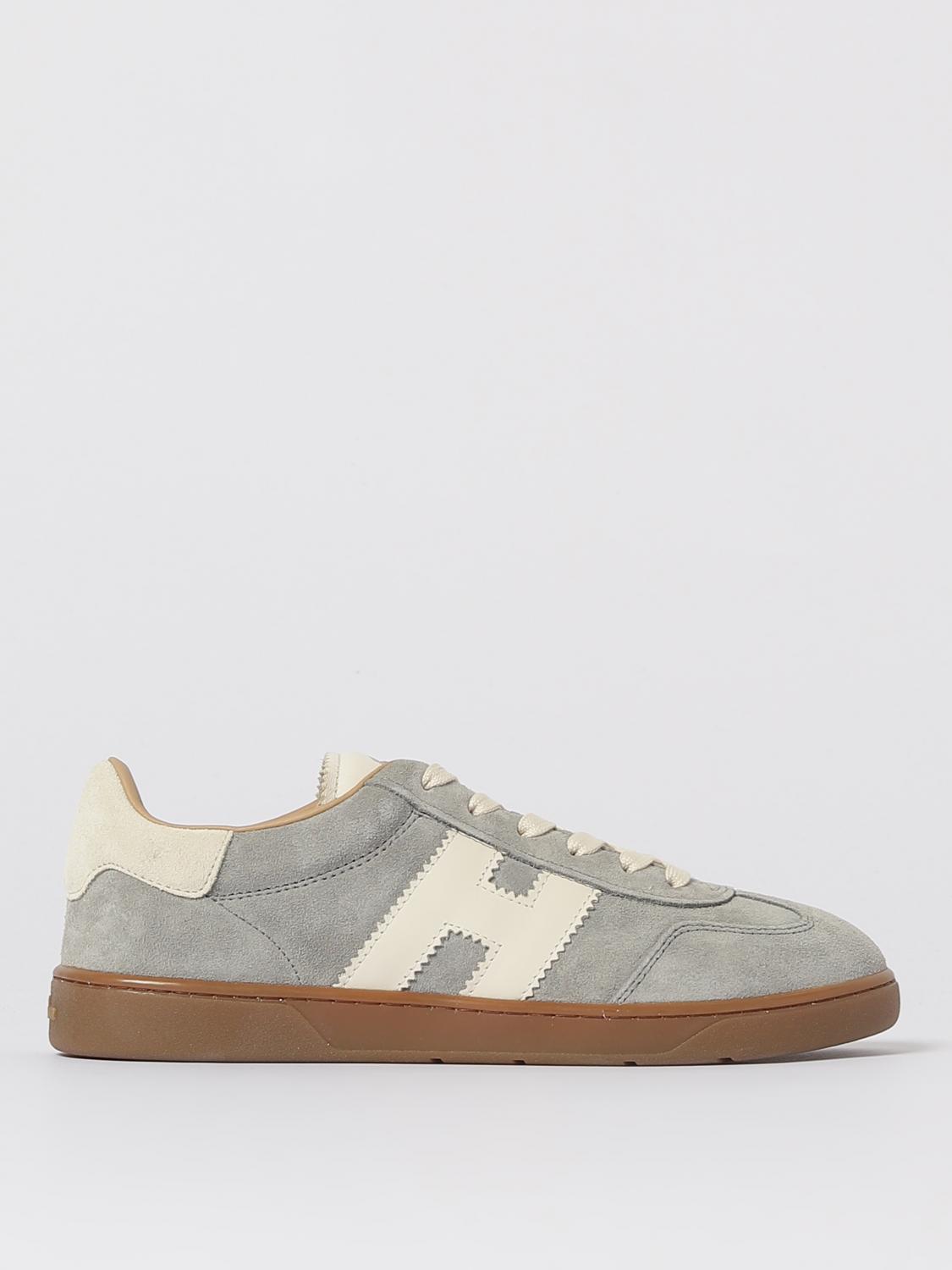 Hogan Suede Sneakers With Rubber Sole And Stitching In Gray
