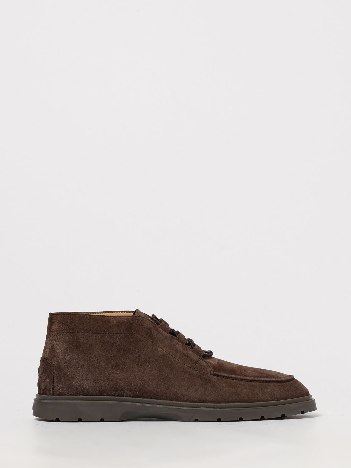 Tod's Suede Ankle Boots With Elastic Drawstring In Brown