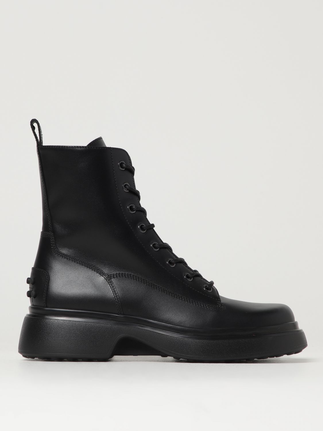 Tod's Platform Combat Boots With Lace-up Design In Black