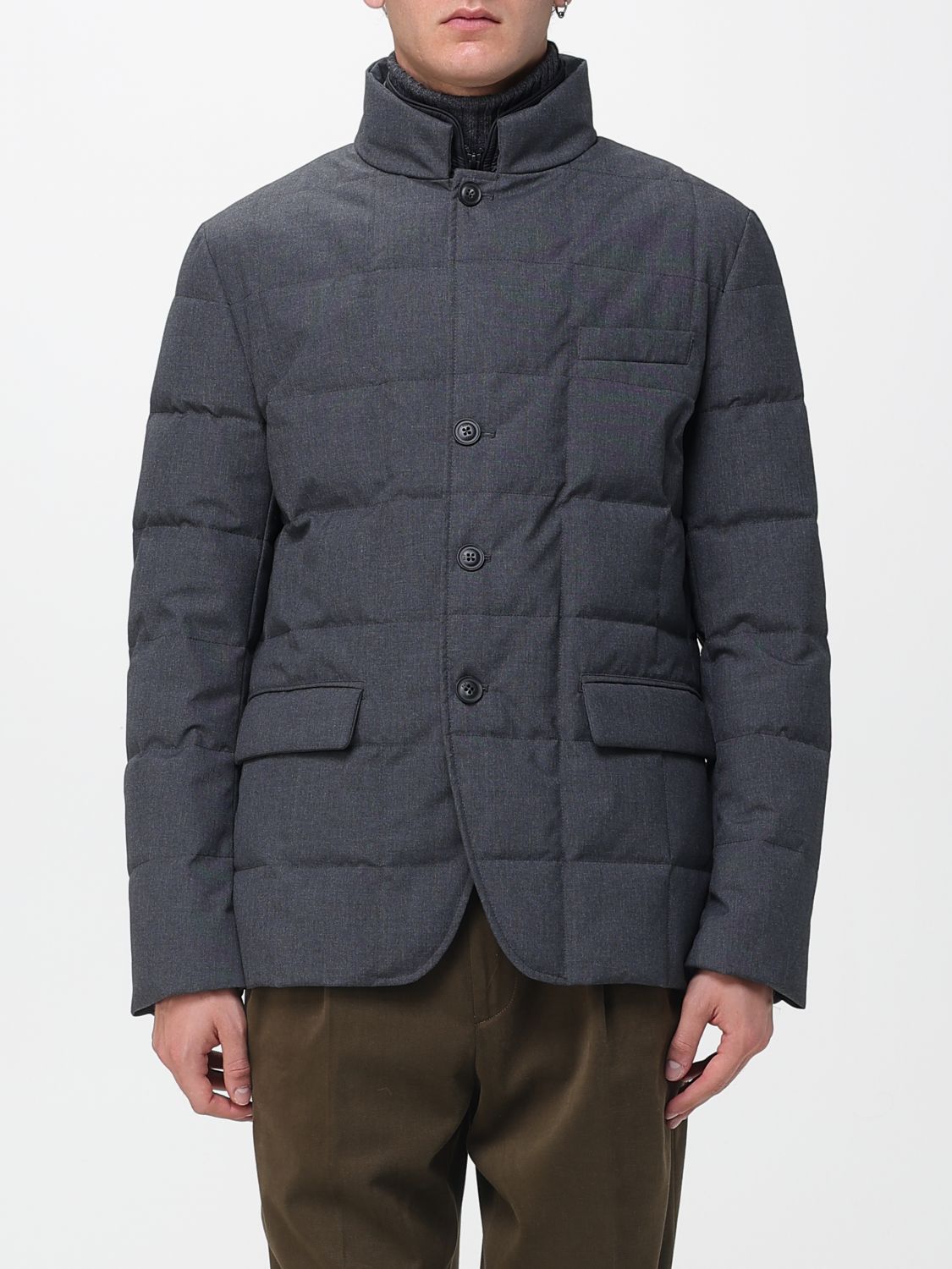 FAY Piumino Corto Double Front in Canvas Mélange