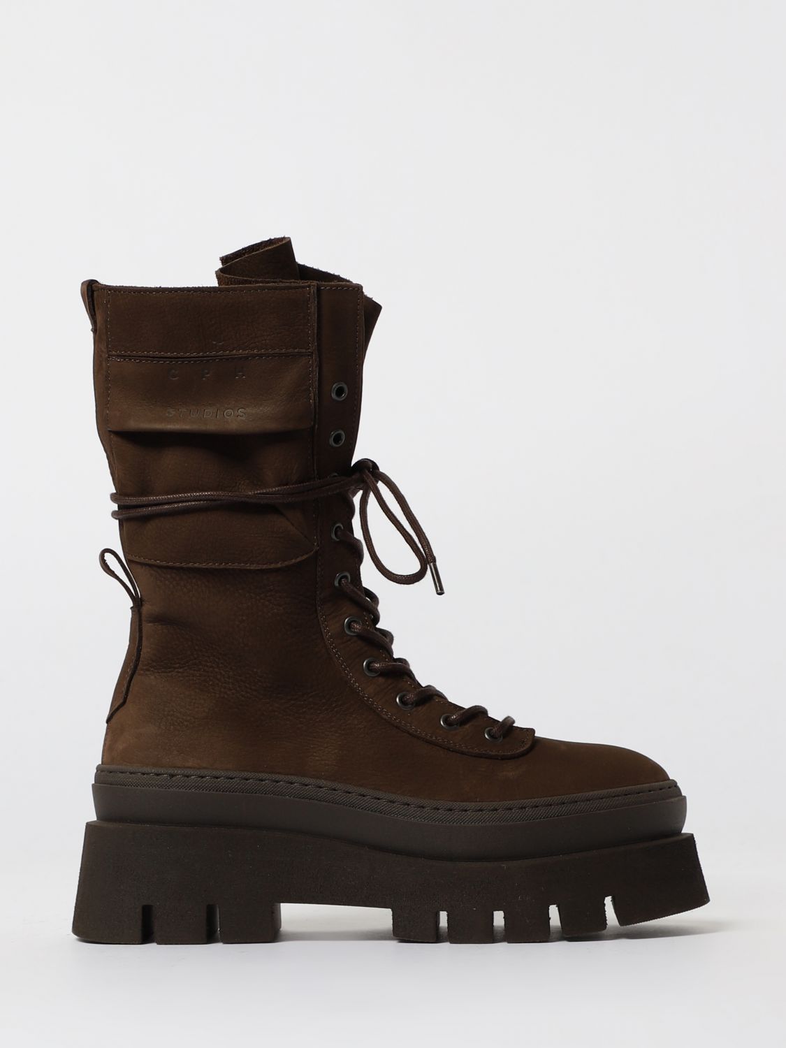 Copenhagen Nabuc Lace Up Mid Boots In Multi