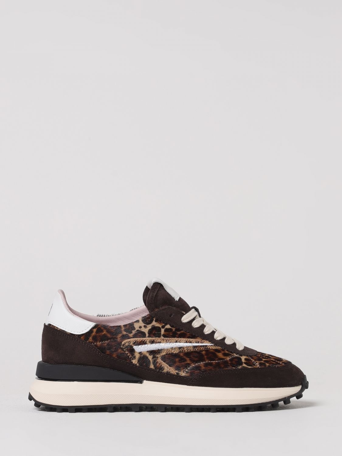 Date D.a.t.e. Leopard Print Pony Skin And Suede Running Sneakers In Animal Print