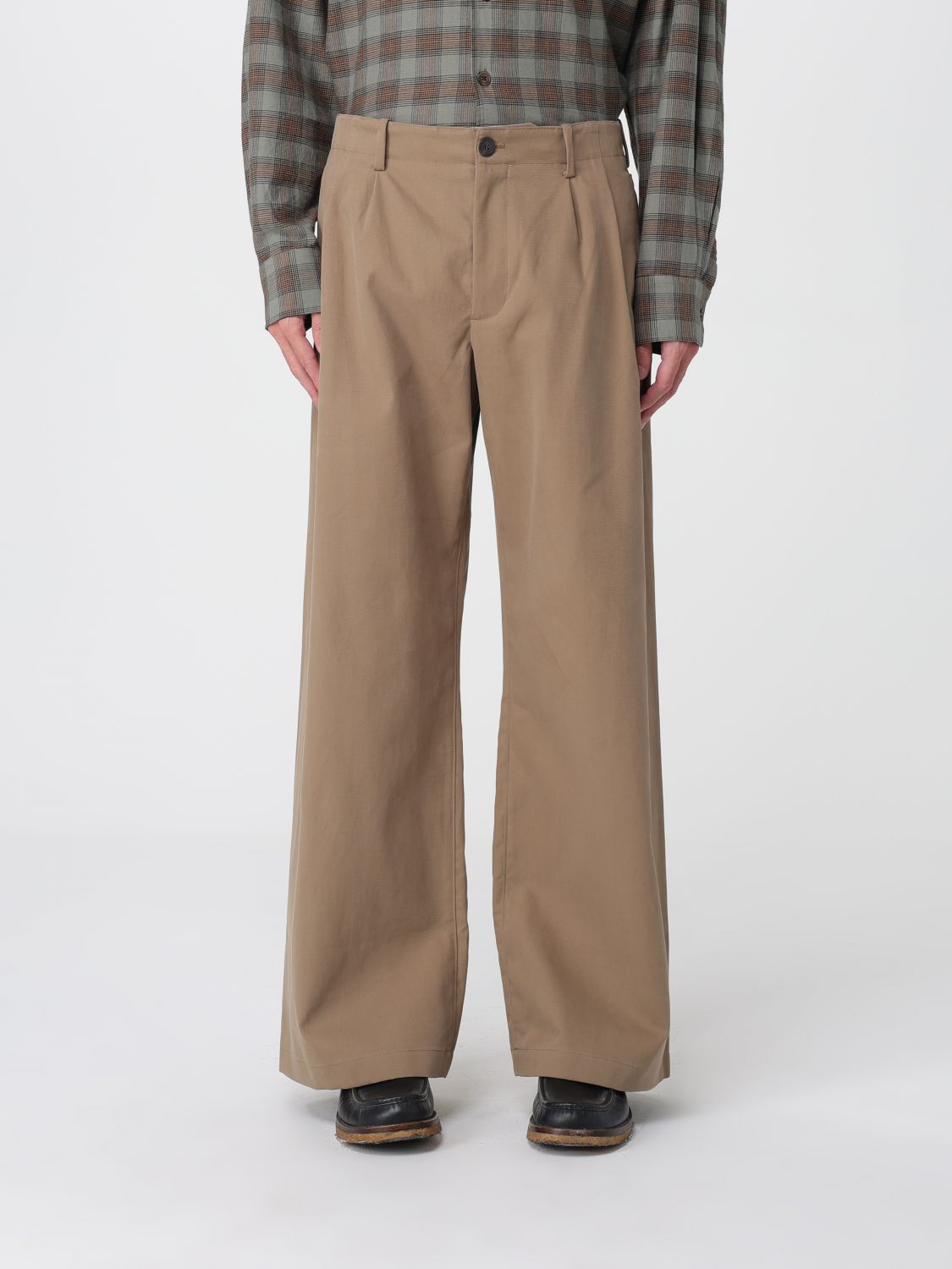 Our Legacy Bridge Chino Wide Leg Cotton Trousers In Brown