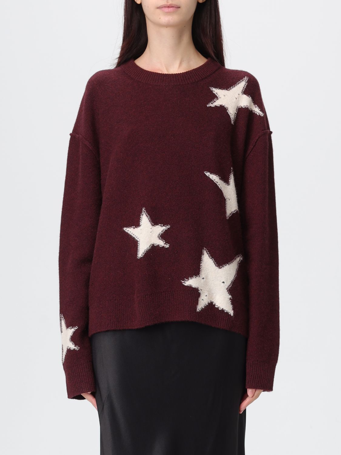 Zadig & Voltaire Womens Burgundy Markuz Star-pattern Cashmere Jumper In Red