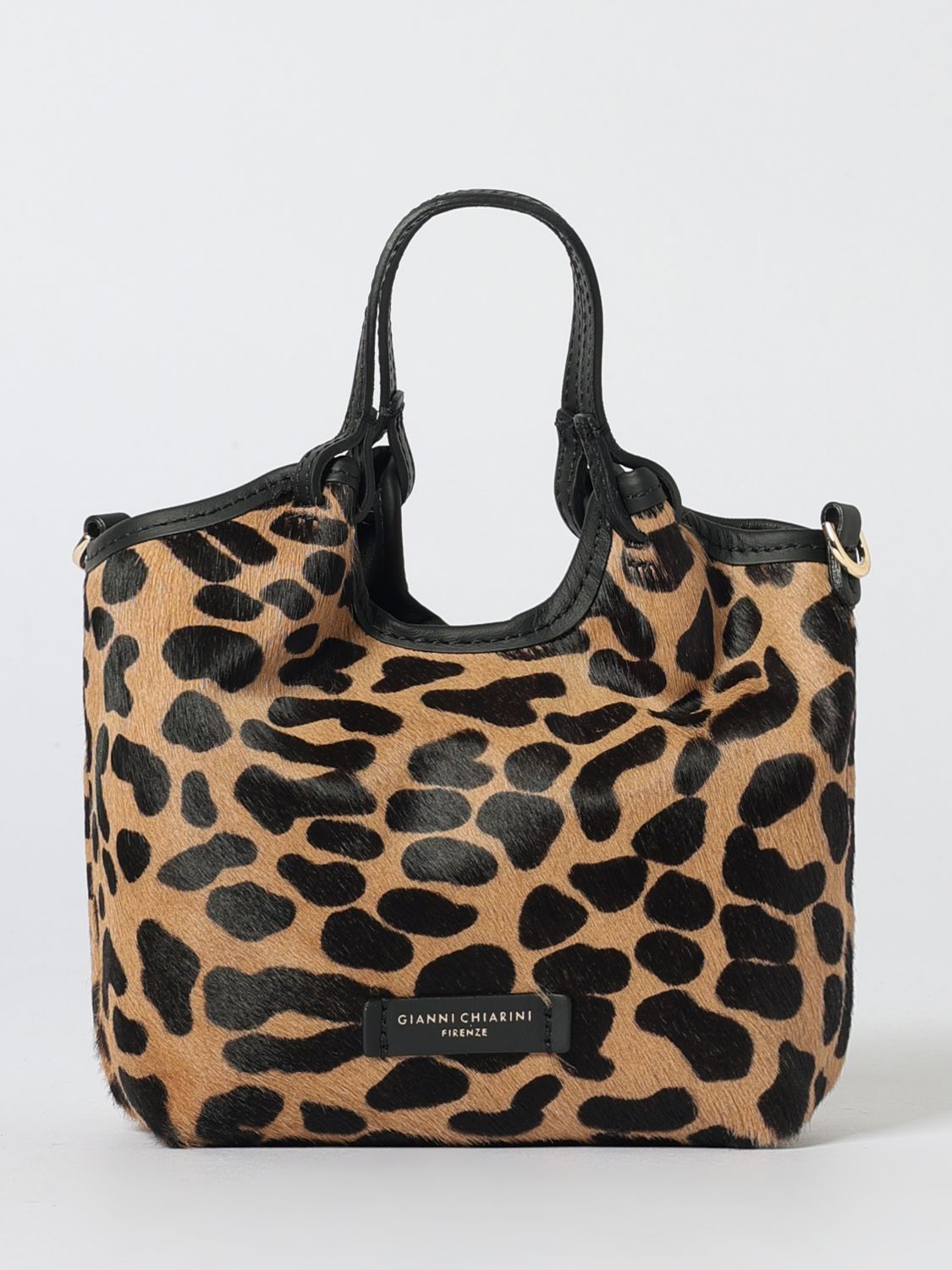 Gianni Chiarini Shoulder Bag Woman Color Black In Animal Print