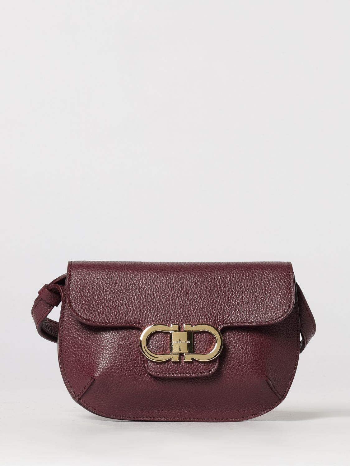FERRAGAMO Borsa Gancini in pelle a grana