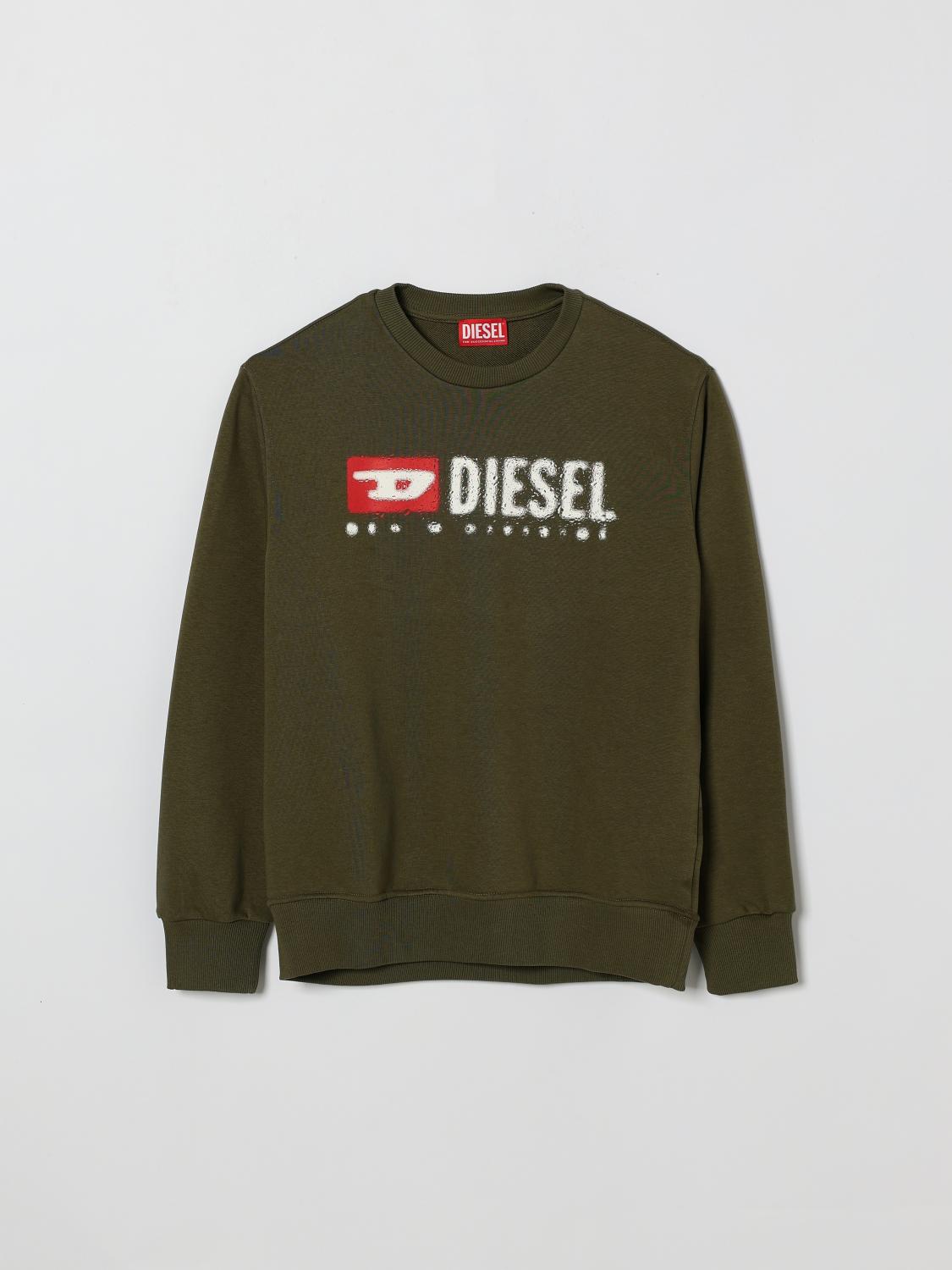 DIESEL Felpa girocollo in cotone con logo