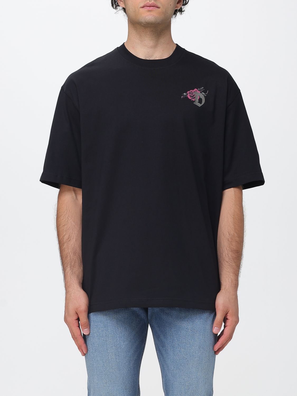 DIESEL T-shirt in cotone con stampa rose