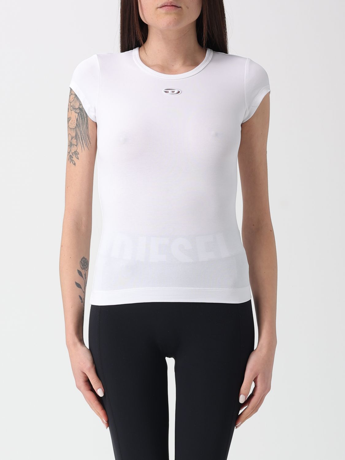 T-shirt in cotone stretch Oval D Diesel