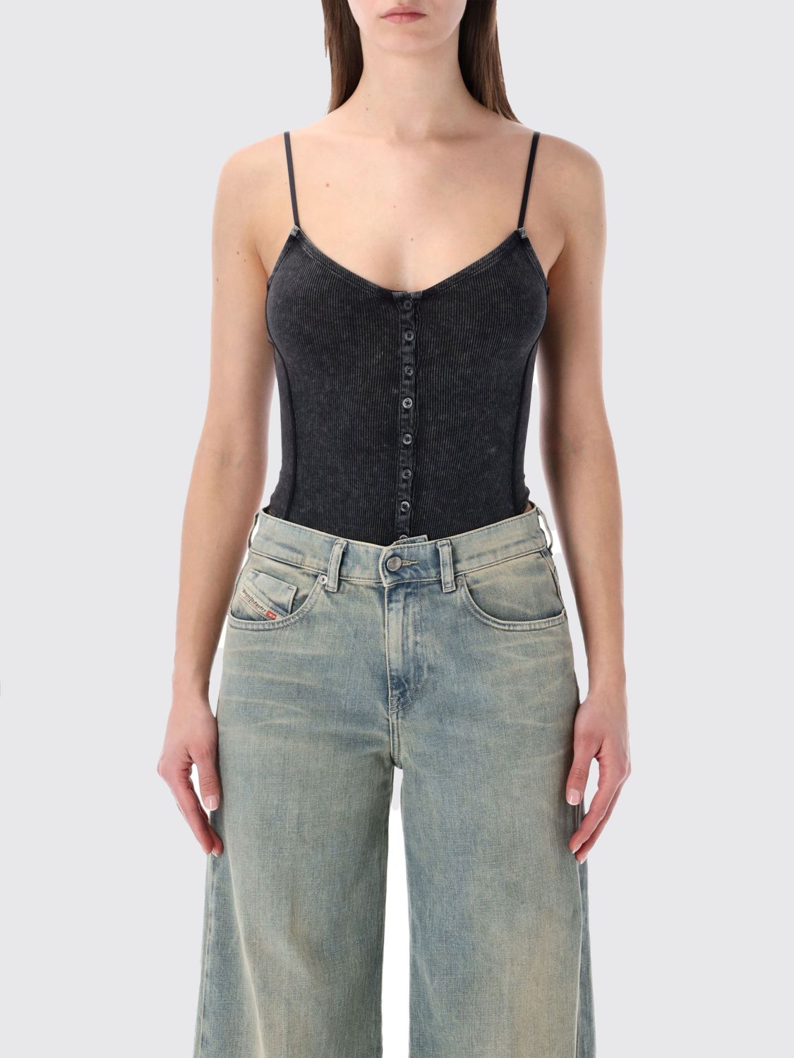 Diesel Damen Schwarz Top Woman Color
