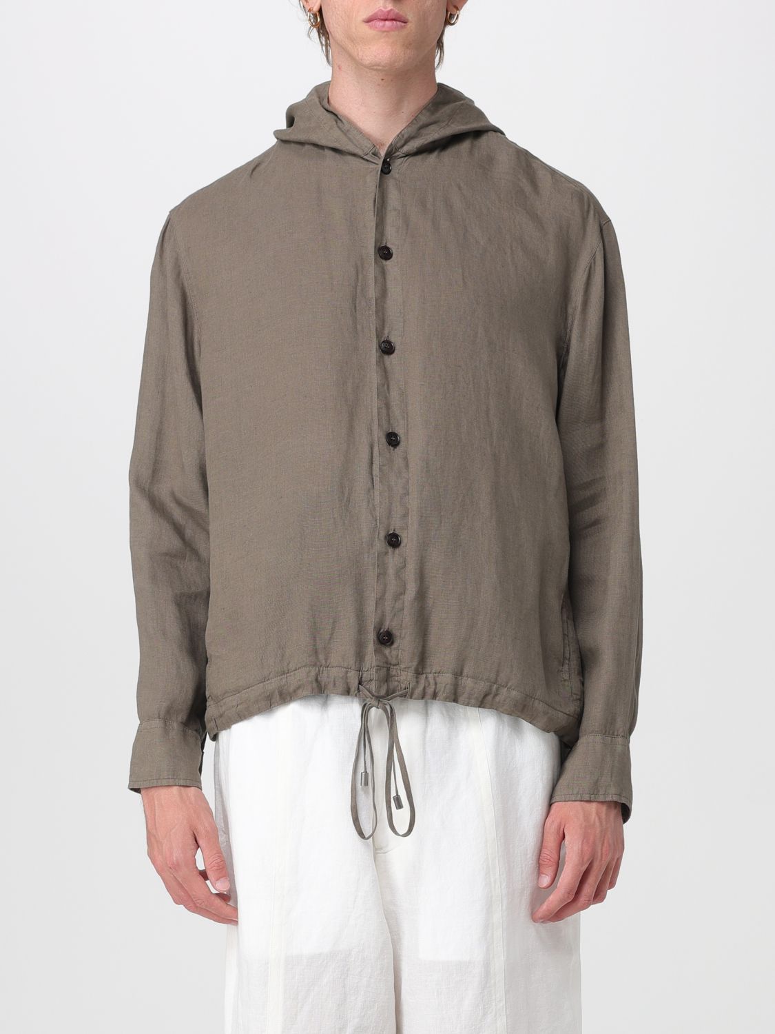 EMPORIO ARMANI Giacca con cappuccio in lino