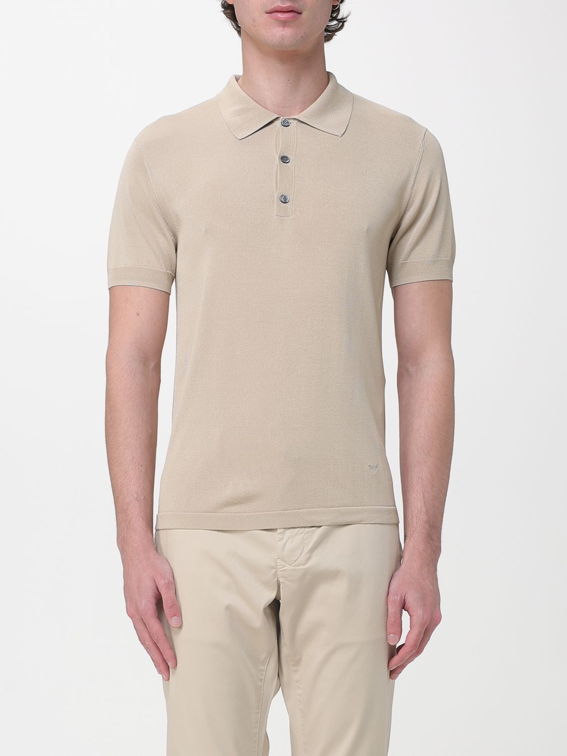 Emporio Armani Polo Shirt Men color Ivory