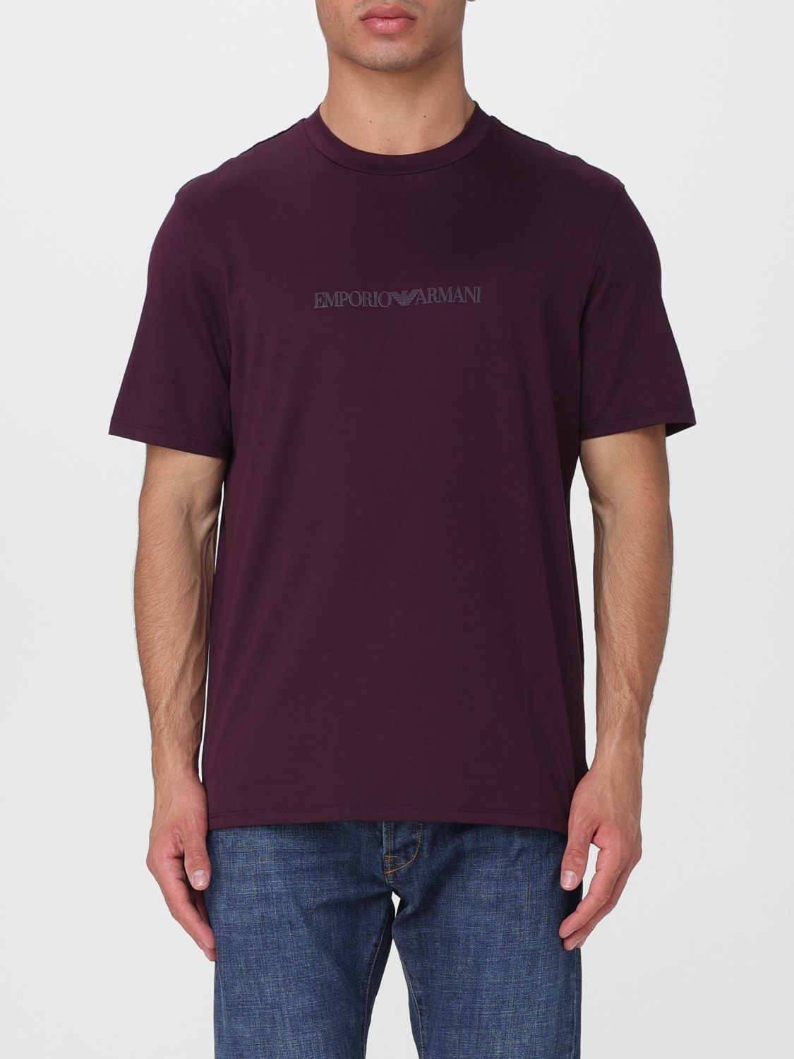 EMPORIO ARMANI T-shirt basic in cotone con Eagle