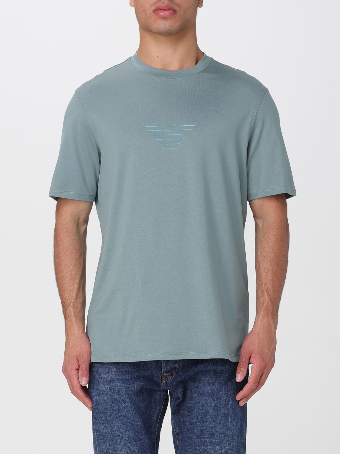 EMPORIO ARMANI T-shirt basic in cotone con Eagle