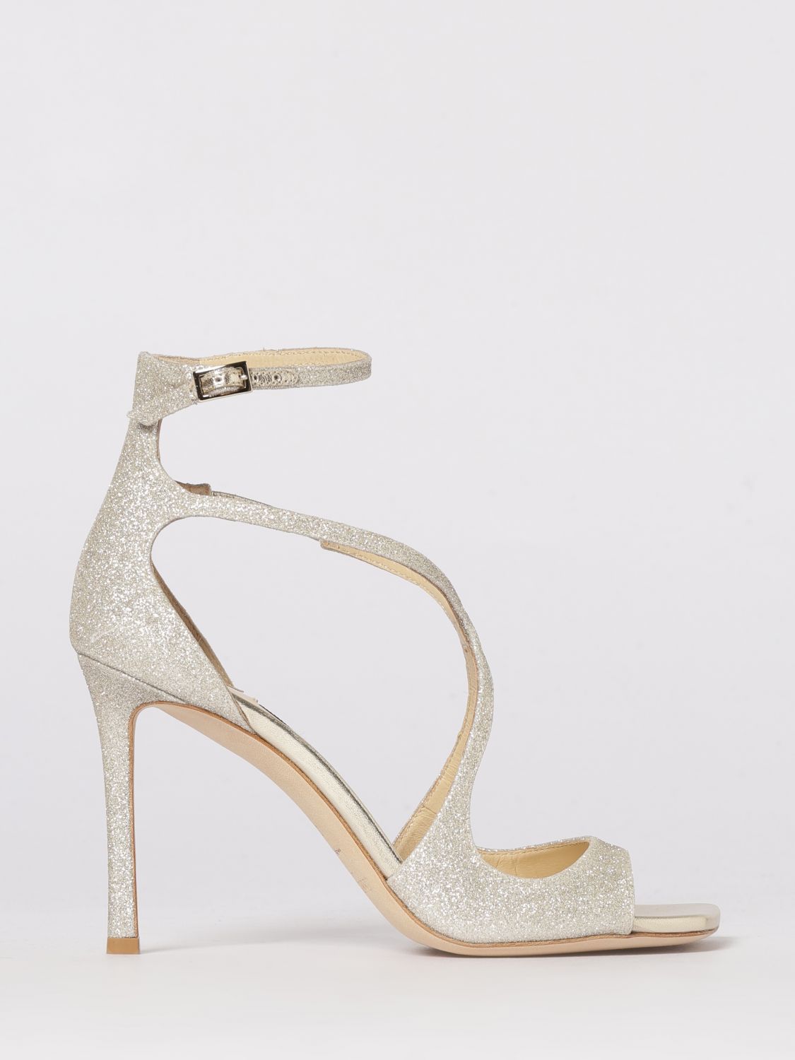 JIMMY CHOO Heeled Sandal Woman color Silver　JIMMY CHOO ヒール サンダル 女性 カラー シルバー JIMMY