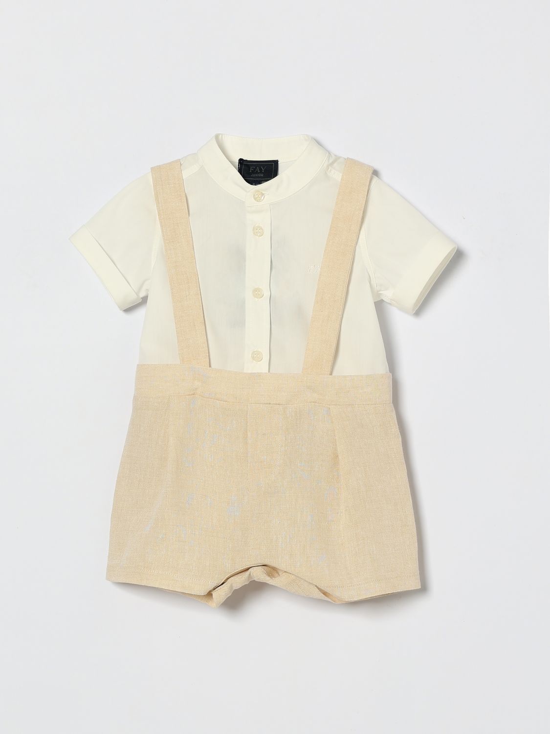 Fay Junior Babies'  Linen Jumpsuit In 베이지