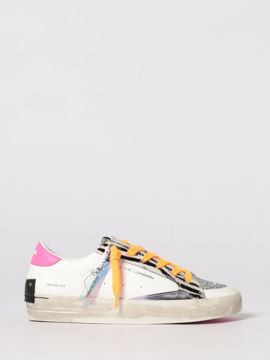 Crime London Sk8 Deluxe Leather And Glitter Sneakers In Multi