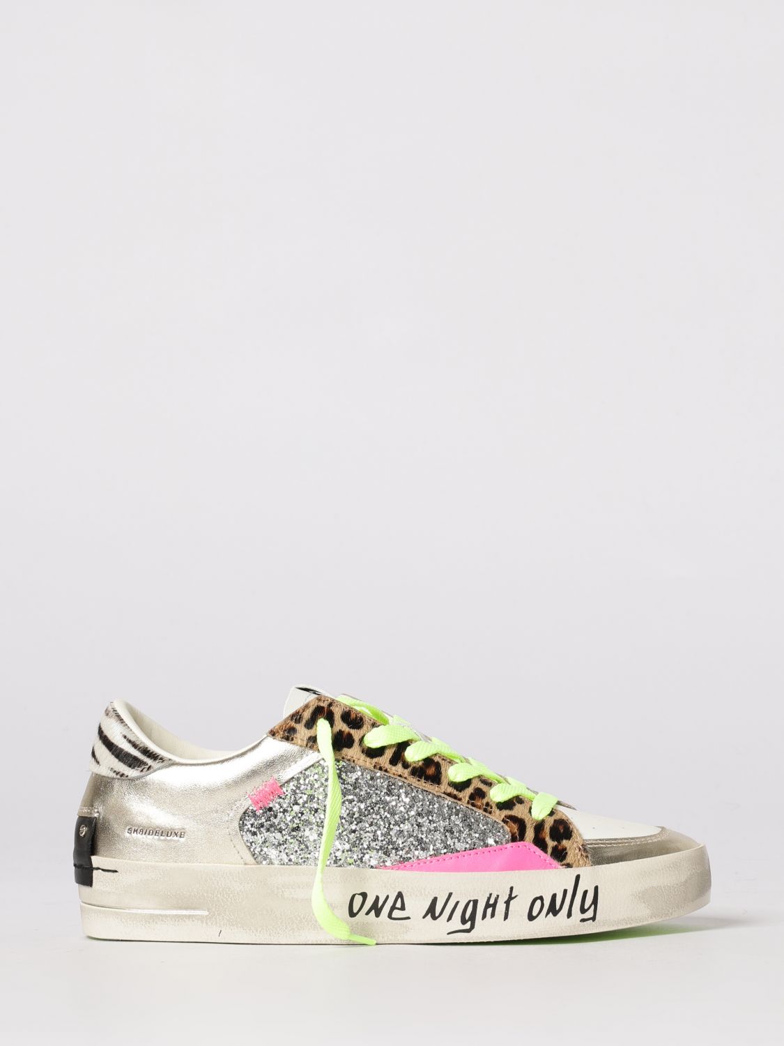 Crime London Sk8 Deluxe Leather And Glitter Sneakers In Multi
