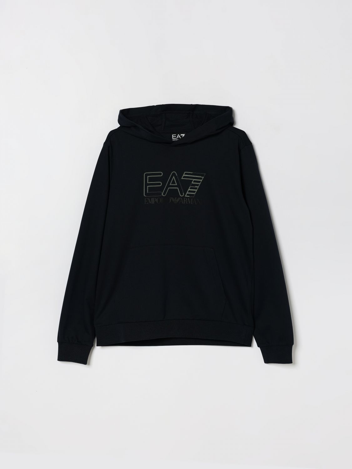 EA7 Felpa con cappuccio in cotone con logo